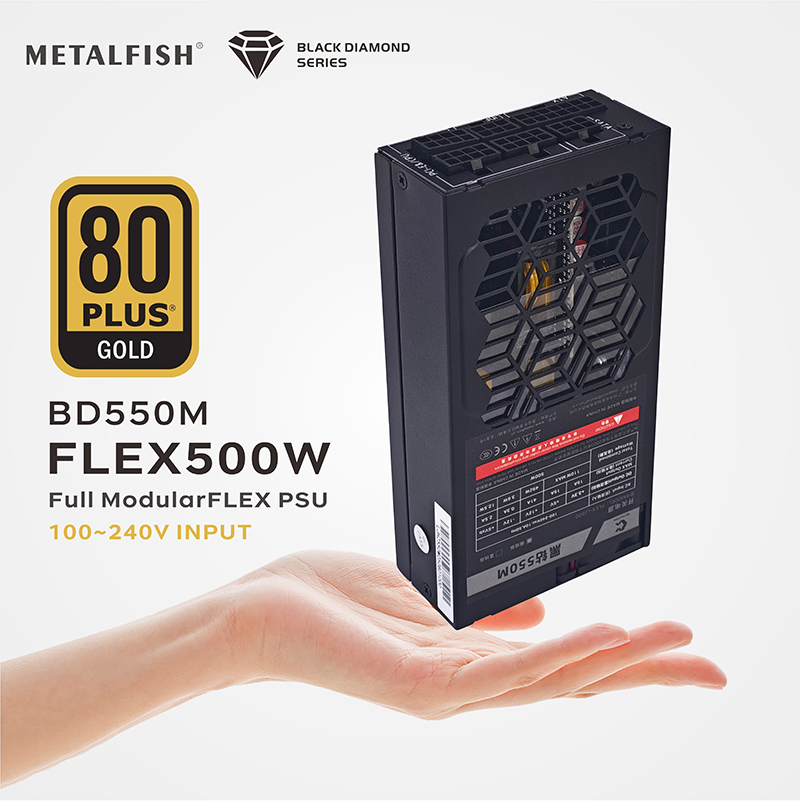 Flex Atx Power Supply 600W 1U - METALFISH Flex 500/600W 80PLUS GOLD Full