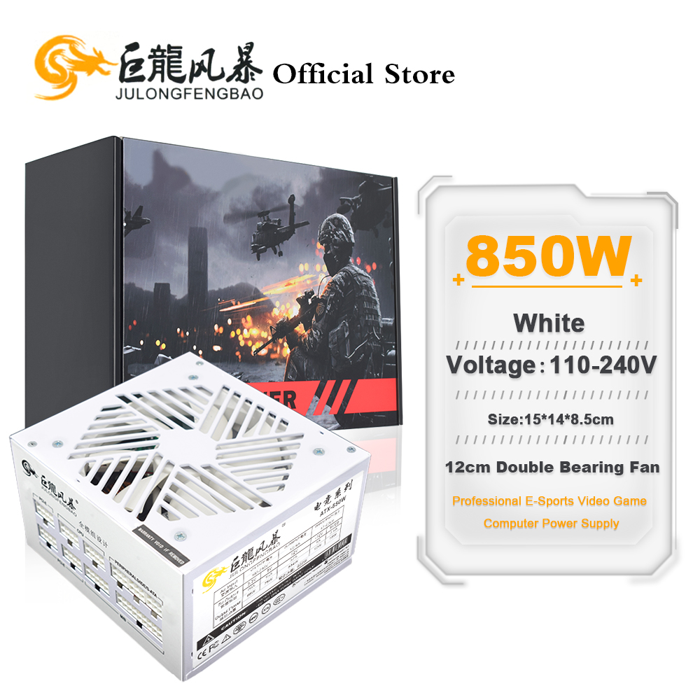 1000W White Modular Power Supply - Biały pełny modułowy przełącznik ATX 850w
