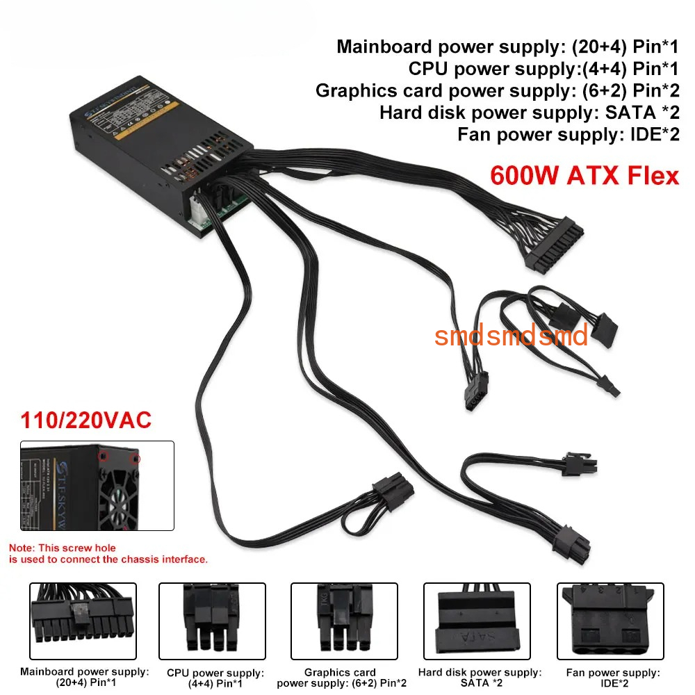 Modułowy zasilacz 600W Mały za – Flex Atx Power Supply 600W 1U recenzja i cena