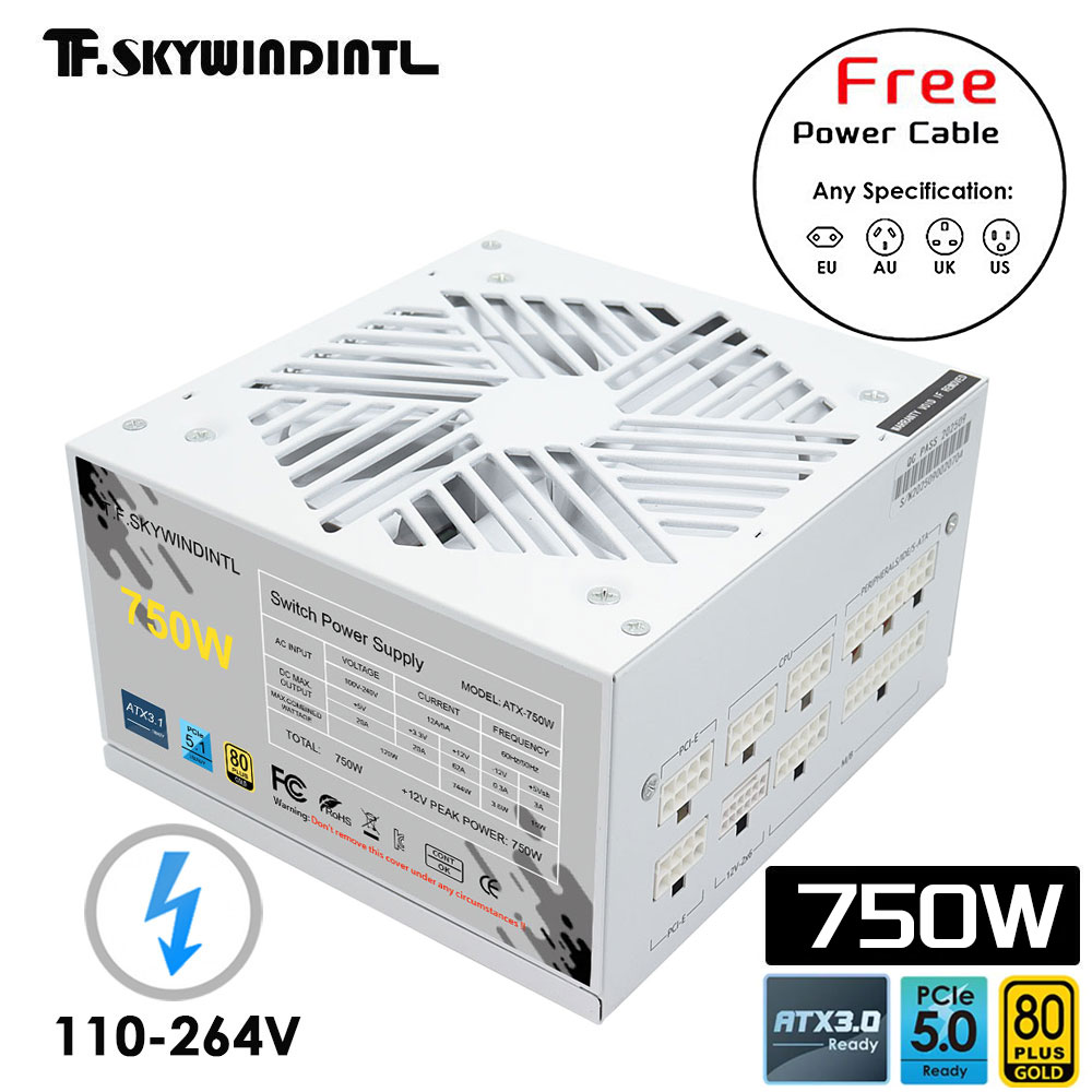 Biały zasilacz 750W 850W 1000W – 1000W White Modular Power Supply recenzja i cena