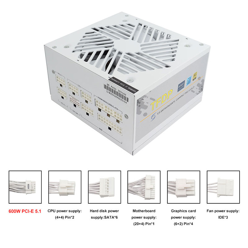 Biały zasilacz 750W 850W 1000W – 1000W White Modular Power Supply recenzja i cena